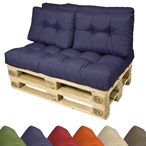 Palettenkissen Set 1-teilig und 2 teiliges & Rückenkissen & Sitzkissen  extra bestellbar – Farben wählbar